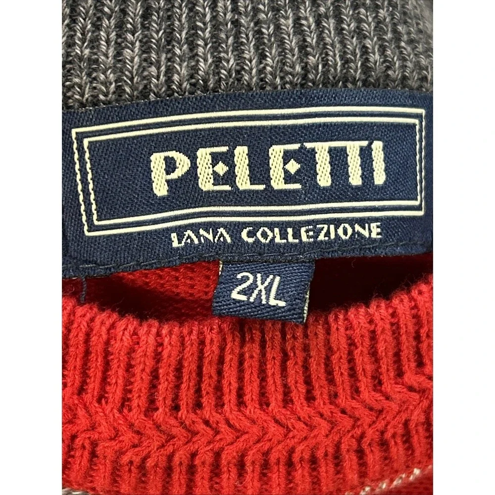 Pelleti Red Abstract‎ Knit Sweater – Men's 2XL